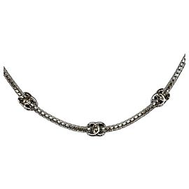 Collier Ras-du-cou CHANEL A25V Coco Mark Chain Argenté