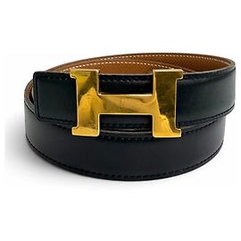 Hermès Hermes Vintage 1999 Ledergürtel Braun Schwarz