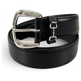 Cinto de couro Gucci com fivela Horsebit Preto