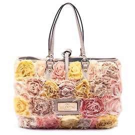 Bolso Tote Rosier pequeño de seda beige Valentino Beige
