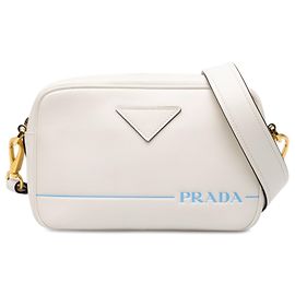 Prada Mirage Camera Bag aus White City Kalbleder Weiß
