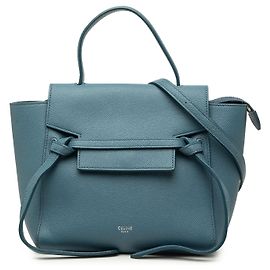 Céline Bolso cinturón Celine Nano de piel de becerro granulada azul Azul