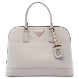 Bolsa Prada White Large Saffiano Lux Open Promenade Satchel Branco Fora de branco
