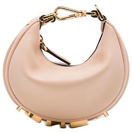 Fendi Brown Nano Leather Fendigraphy Hobo Brown Flesh