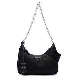 Sac à main Prada Re Edition 2005 en Tessuto noir avec garnitures en Saffiano Mini Noir