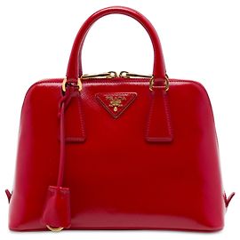Borsa Prada Promenade Small in Saffiano Vernice rossa Rosso