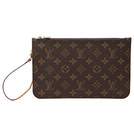 Pouch Louis Vuitton Brown Monogram Neverfull MM Marrone