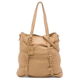 Tote aperta convertibile Prada Beige Vitello Daino Beige
