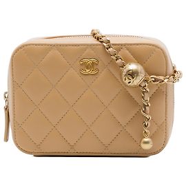 Sac Camera Chanel Brown CC Quilted Lambskin Pearl Crush Marron Marron clair