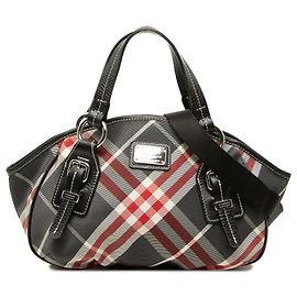 Bolso Satchel Burberry Black Supernova Check de Nailon Negro