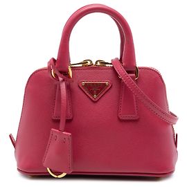 Prada Mini Satchel Lux Promenade em Saffiano Rosa Rosa Outro