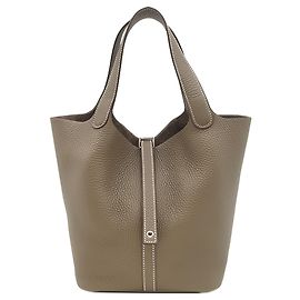 Hermès Gray Clemence Picotin Lock 22 Braun