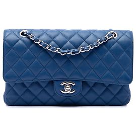 Chanel Blue Medium Classic Caviar Double Flap Blue