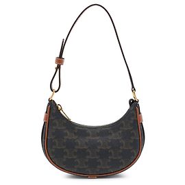 Céline Celine Borsa a tracolla Ava Mini Triomphe in tela rivestita marrone Marrone Marrone scuro