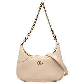 Gucci Brown Small Goatskin Aphrodite Satchel Brown Beige