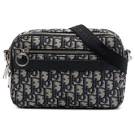 Bolsa Tiracolo Dior Blue Mini Oblique Canvas Safari Azul Azul marinho