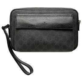 Clutch Gucci Black GG Supreme Preto