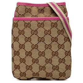 Borsa a tracolla Gucci in tela GG beige con banda Web Beige