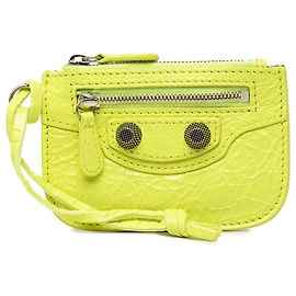 Balenciaga Yellow Lambskin Le Cagole Coin Purse Other Yellow
