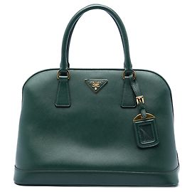 Bolso Prada Green Medium Saffiano Lux Open Promenade Satchel Verde