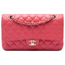 Chanel Pink Medium Classic Caviar Double Flap Rosa Outro