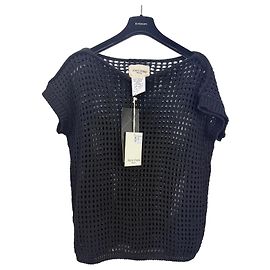 Autre Marque Marc Point Venezia Top de malha de algodão preto Preto