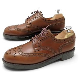 SAPATOS JM WESTON DERBY TRIPLES SEMELLES 589 8C 41.5 42 EM COURO CASTANHO Marrom