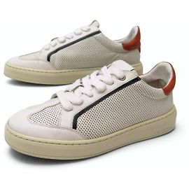 BASKETS JM WESTON X ROLAND GARRROS ON TIME PERFOREES 4 38 EN CUIR SNEAKERS Blanc