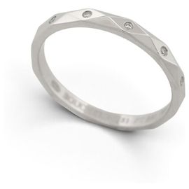 NEW BOUCHERON FACETTE WEDDING BAND RING T51 PLATINUM 950 DIAMONDS Silvery