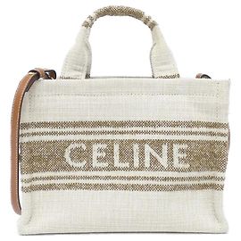Céline Celine Small Cabas Thais Canvas Bag Brown
