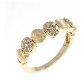 Autre Marque Anel GSTV Au750 Diamante Dourado