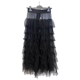 Autre Marque Uma Wang Falda de tul a capas con encaje negro Negro