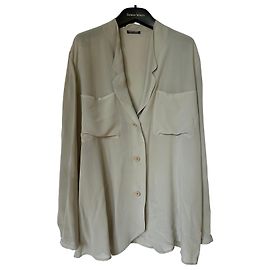 Giorgio Armani Oversized Beige Silk Shirt Beige