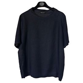Giorgio Armani T-shirt de linho preta Preto