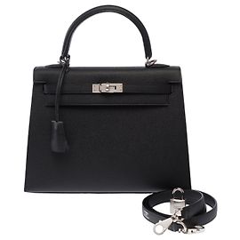 Hermès Bolsa HERMES Kelly 25 em Couro Preto - 104019 Preto