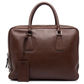 Brown Prada Leather Business Bag Brown