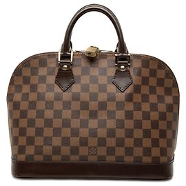 Borsa a mano Louis Vuitton Damier Ebene Alma PM Marrone Marrone