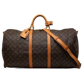 Mala de Viagem Louis Vuitton Monogram Keepall Bandouliere 60 Castanha Marrom
