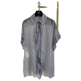 Chanel 24P Silk Top Gray Other