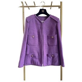 Chanel 20C Jacke aus Tweed Lila Andere