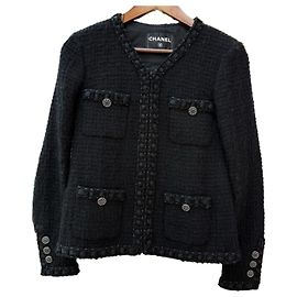 Chaqueta Chanel Rome de tweed negro Otro