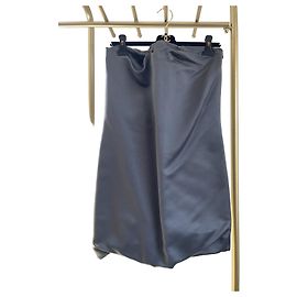 Robe Prada en soie grise sans bretelles satinée Autre