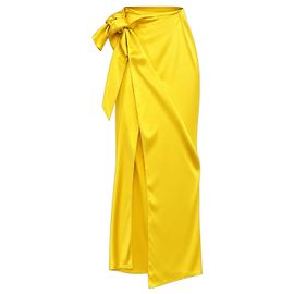 Balenciaga Saia Envelope de Cetim Amarela Resort 2026 Amarelo