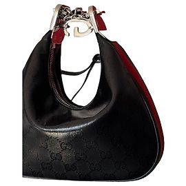 Borsa Hobo Gucci Attache Monogram Nero Nero