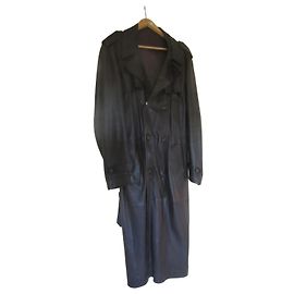 Autre Marque Michelss Bruxelles Gabardina de cuero marrón oscuro Marrón oscuro