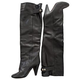 Botas altas de cuero negro Isabel Marant Negro