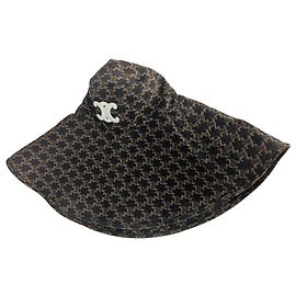 Céline Celine Baumwoll-Bucket-Hat mit Triomphe-Monogramm Braun Monogramm
