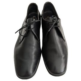 Bally Balmoral black leather dress shoes Black