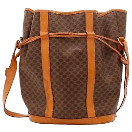 Céline Celine Monogram Bucket Bag aus braunem Leder Braun