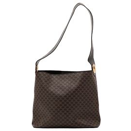 Céline Celine Monogram Leather Shoulder Bag Brown Brown Monogram